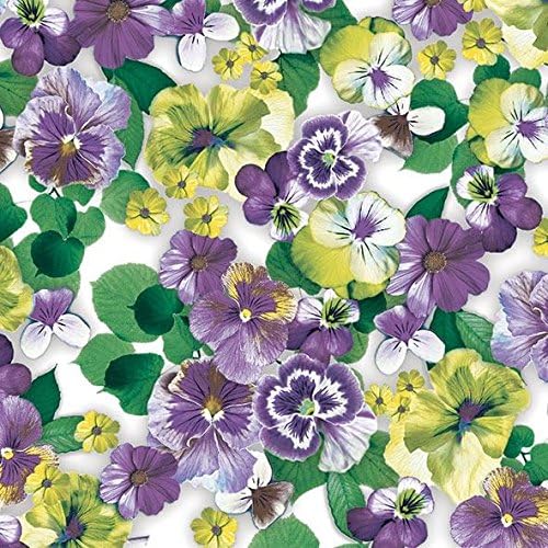 4 x Paper Napkins - Pansy all over Purple - Ideal for Decoupage / Napkin Art
