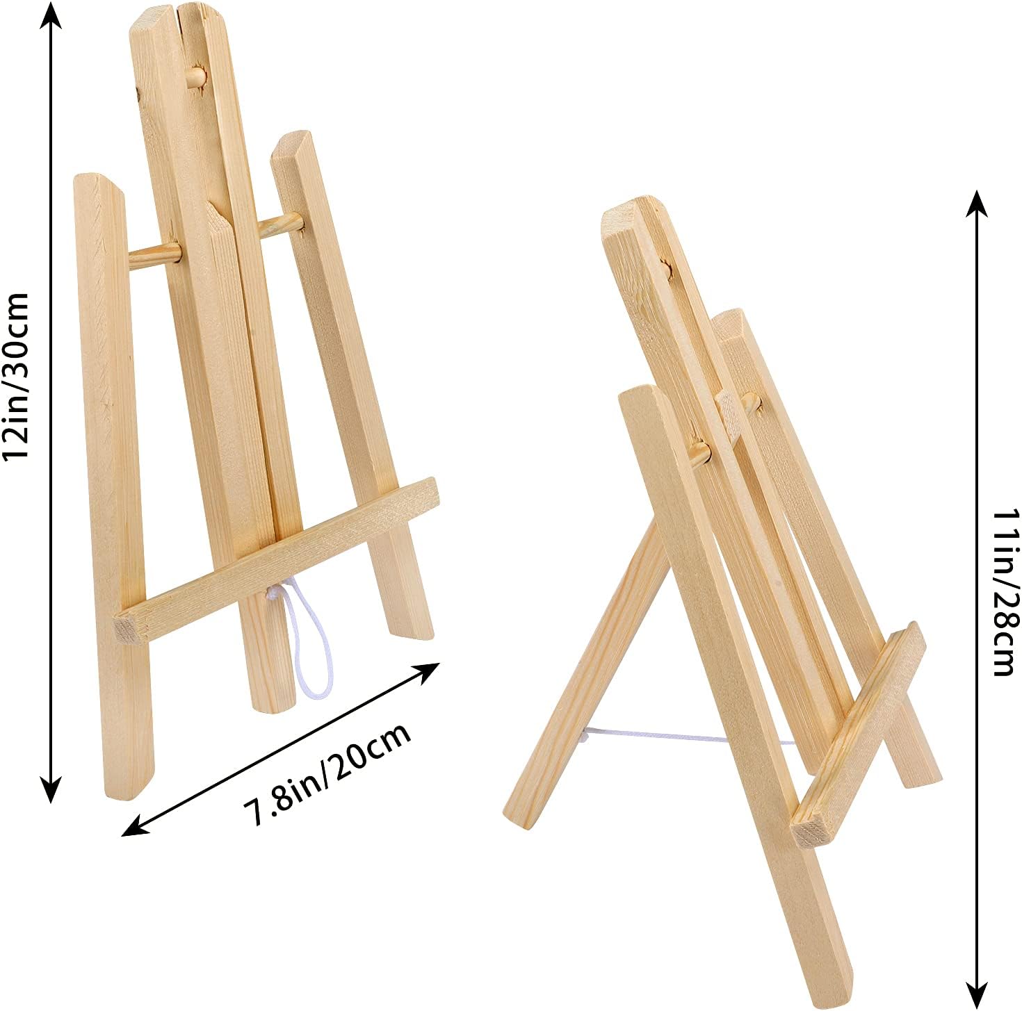 Jekkis 12" Wooden Easel, 4 Packs Tabletop Display Easels for Painting Canvas, Art Craft Easel Stand for Artist Adults Students Classroom