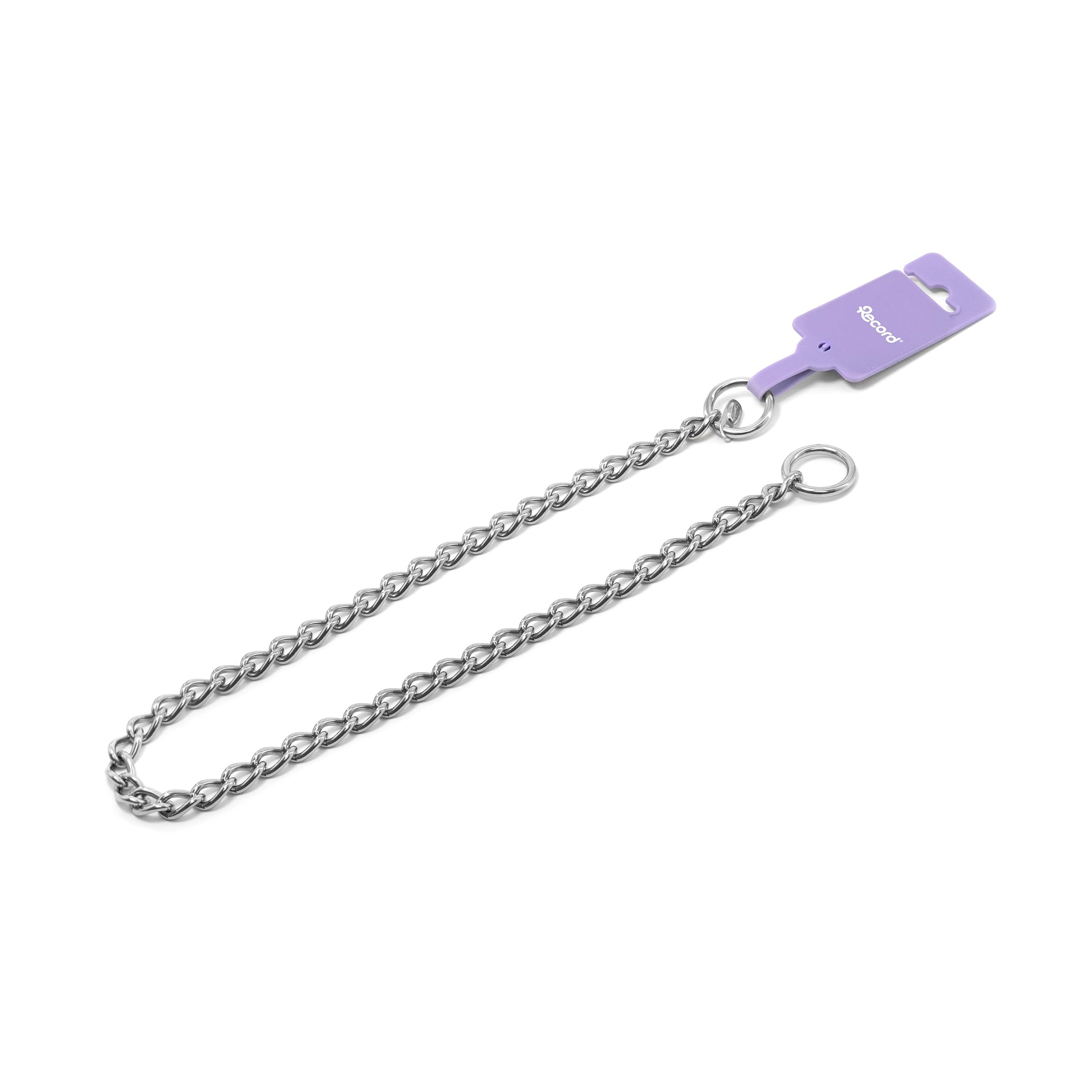 Record - Dog Collar with Choke Chain - Short Shape Mesh - Material Chrome Steel - Length 60 cm - Ideal for Large Dogs - Perfect for Lively Dogs