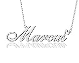 AOLO Marcus Heart Name Necklace Silver Stainless