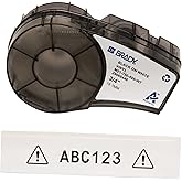 Brady Authentic (M21-750-595-WT) All-Weather Vinyl Label for Indoor/Outdoor ID, Lab and Equipment Labeling, Black on White- For M210, M210-LAB, M211, BMP21-PLUS and BMP21-LAB Printers, .75" W 21' L