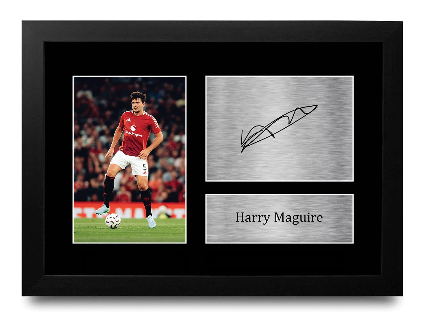 HWC Trading Harry Maguire Gifts Printed Signed Autograph Picture for Fans and Supporters - A4 Framed