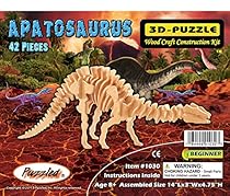 3-D Wooden Puzzle - Small Apatosaurus -Affordable Gift for your Little One! Item #DCHI-WPZ-J005