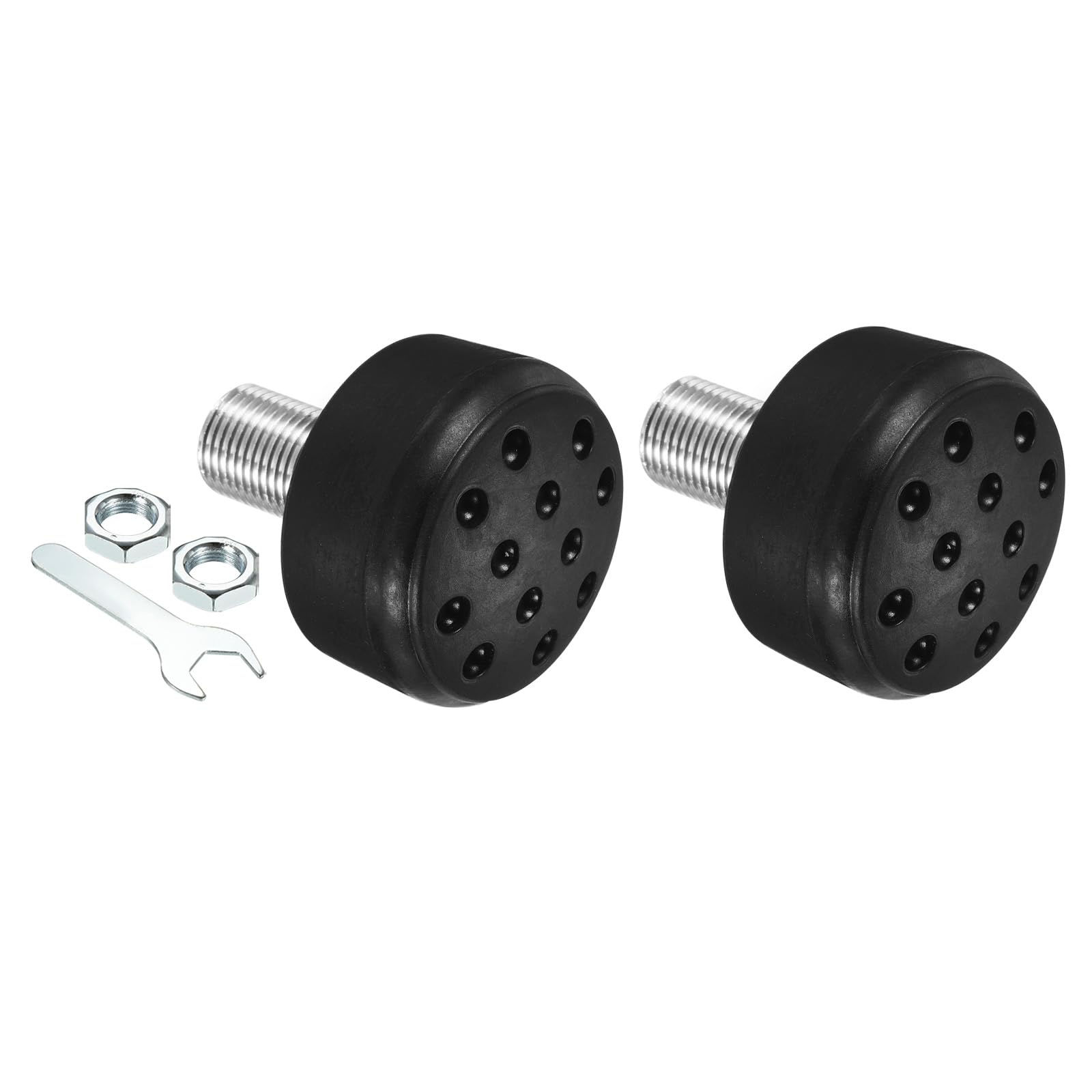 M METERXITY Roller Skate Stopper - Rubber Brake Block with Holes Toe Stops, Adjustable with Bolts, Apply to Roller Skate (0.6 Inch Dia Thread, Black)