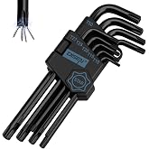 DISEN 9 Pieces Torx Star Allen Wrench Set | Long Arm Star Key Set T10-T50, Chrome Vanadium Steel