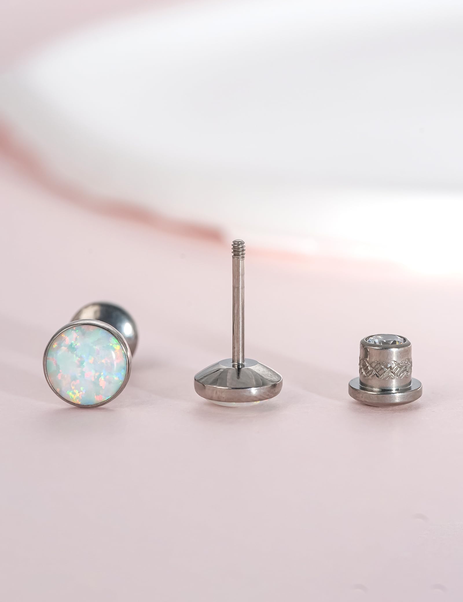limerencia Hypoallergenic G23 Implant Grade Titanium Screw Back Earrings Tragus 20G Helix F136 Piercing Post for Sensitive Ears Cartilage
