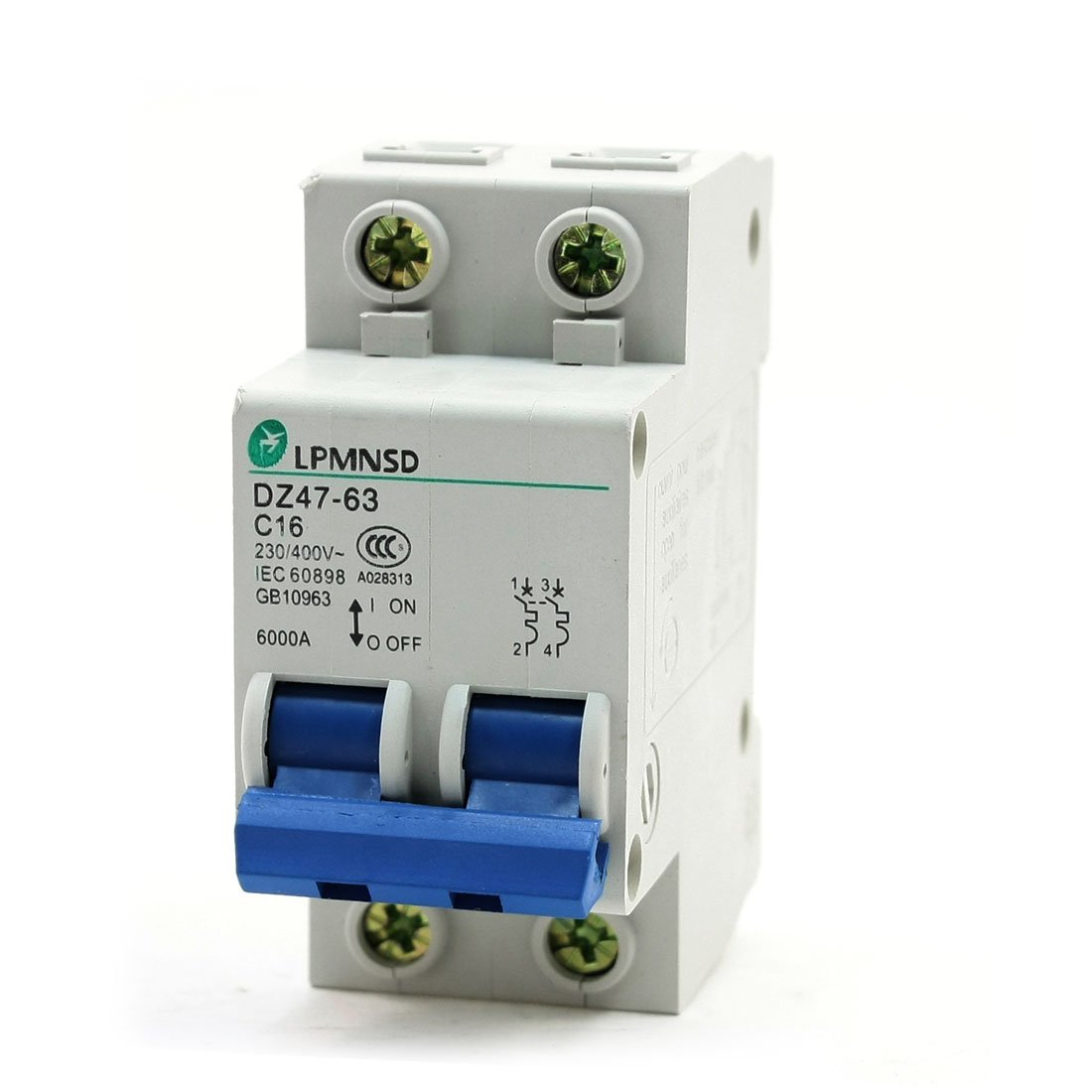 Sourcingmap 6000A Max. Overload Protection Circuit Breaker 2P 230/400V 16A