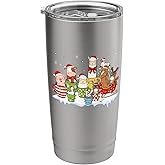 Group Santa Reindeer Elf Farm Animals In Coffee Cups Xmas Stainless Steel Insulated Tumbler