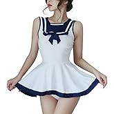 BIGFOX School Girl Cosplay Lingerie for Women Sexy Sailor Uniform Student Costume Mini Babydoll Sleepwear Dress Nightwear