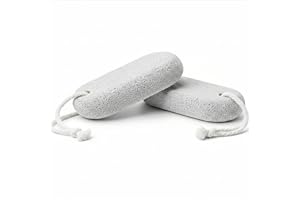 WVD 2 Pcs Natural Pumice Stone for Feet, White Lava Pedicure Tools, Hard Skin Callus Remover, Foot Exfoliation File Scrubber,