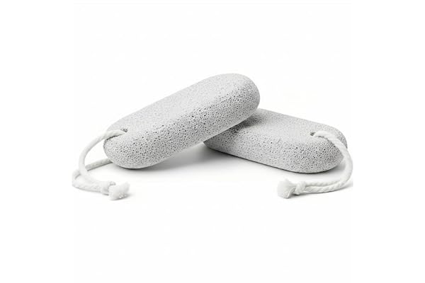 WVD 2 Pcs Natural Pumice Stone for Feet, White Lava Pedicure Tools, Hard Skin Callus Remover, Foot Exfoliation File Scrubber,