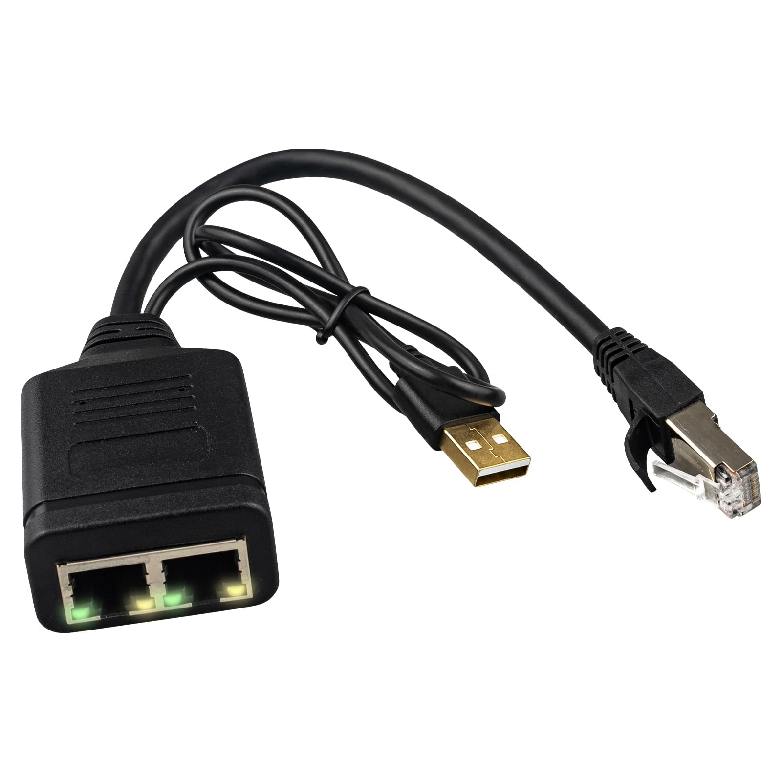 Leehitech 1 to 2 Network Splitter, High Speed Gigabit Ethernet Splitter Adapter for Computer, Hub, Switch, Router, ADSL, Set-top Box, Digital TV