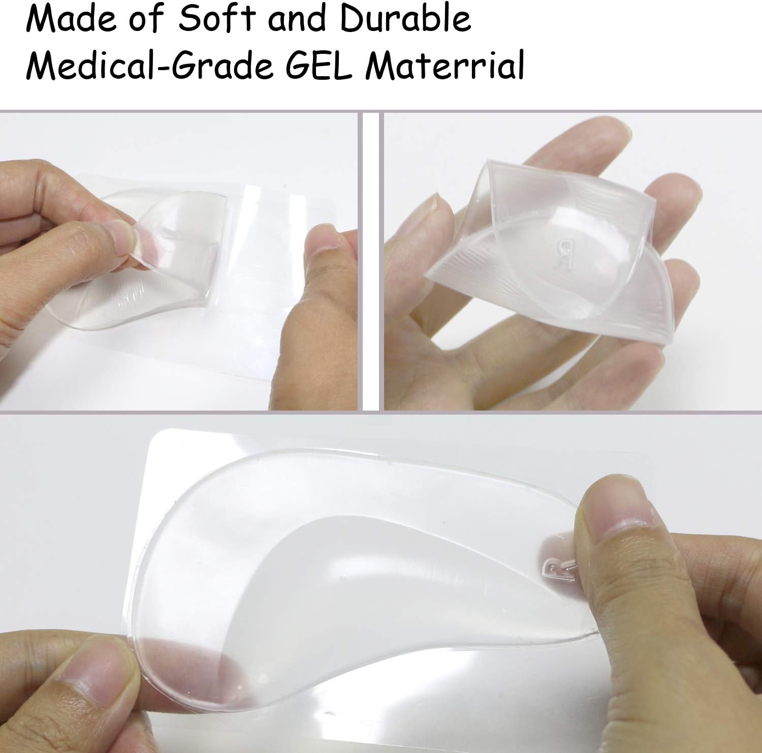 Gel Arch Support Cushions for Men & Women, Shoe Insoles for Flat Feet, Reusable Arch Inserts for Plantar Fasciitis, Adhesive Arch Pad for Relieve Pressure and Feet Pain: Health & Personal Care