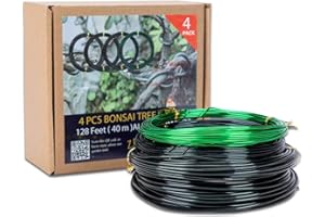 Bonsai Training Wire 4 Set - Total 128 Feet (32 Feet Each Size) 3 Size - 1.0MM, 1.5MM, 2.0MM - Corrosion and Rust Resistant by ZELARMAN
