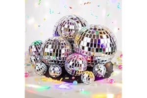 KFPPLXQ 12 Pcs Cake Topper Disco Balls, Various Sizes Disco 4D Ball Cake Decorations, Disco 4D Balls for Cake, Disco 4D Ball Centerpiece Decor 70s Disco Themed Cake Toppers for Birthday