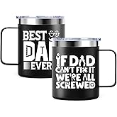 Culaiwan Dad Gifts from Daughter Son, Father Birthday Present 12oz Stainless Steel Insulated Mug Tumbler with Lid for Daddy, Best Dad Ever Gift for Father's Day Christmas