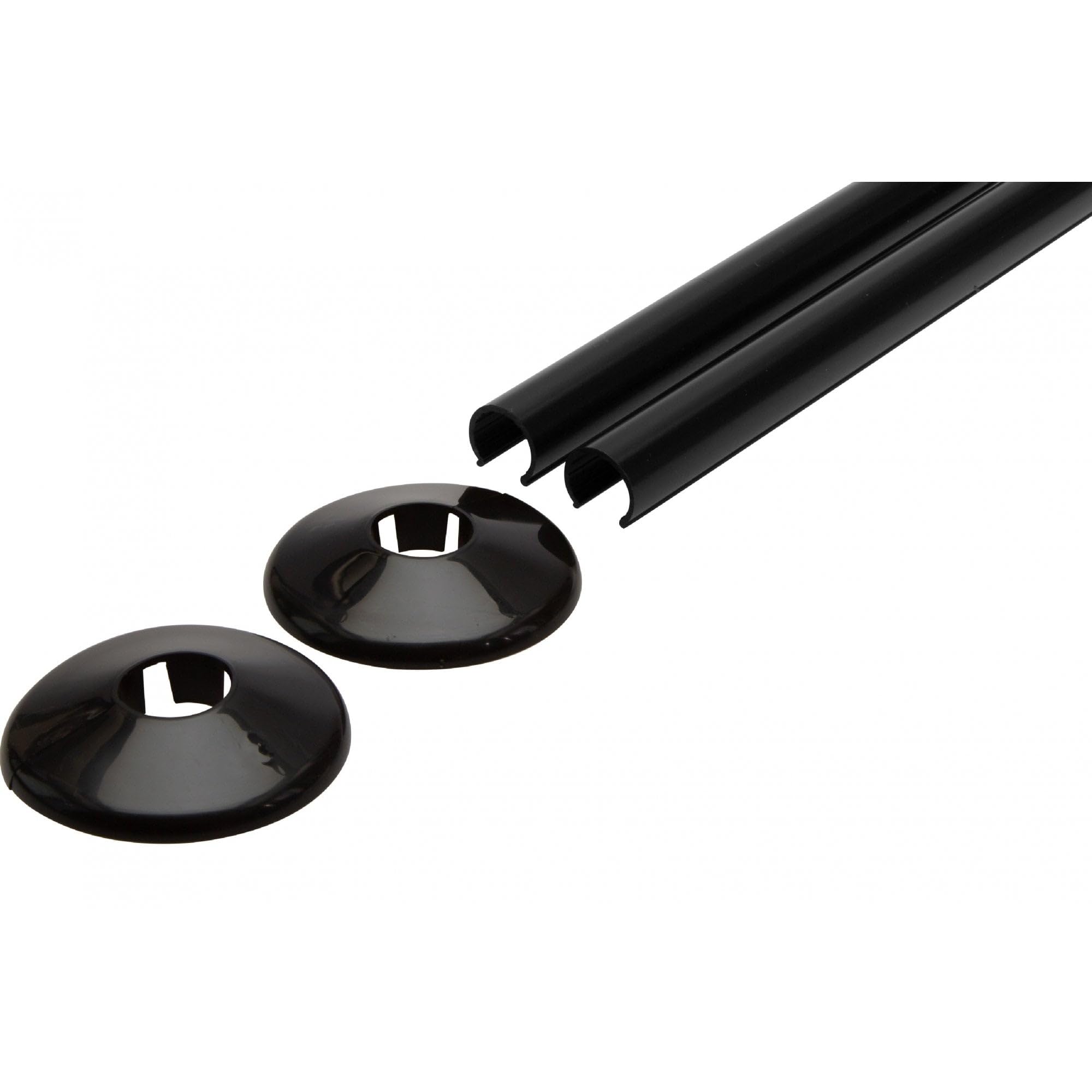 x2 Talon Snappit 500mm Towel Rail Pipe Cover Kit - 15mm Black (ACSNB/K1)