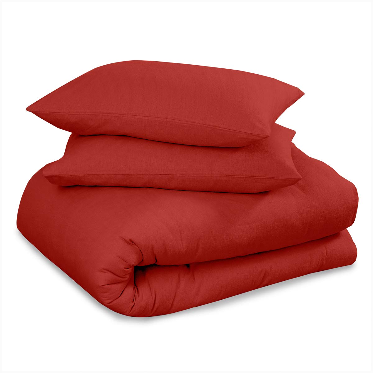 Gaveno Cavailia Premium Quality Plain Dyed Thermal Flannelette Fitted Sheet, Soft & Cosy 100% Brushed Cotton Flannel Linen, Easycare Bedding, Red, Kingsize Bedsheet, King, 423515