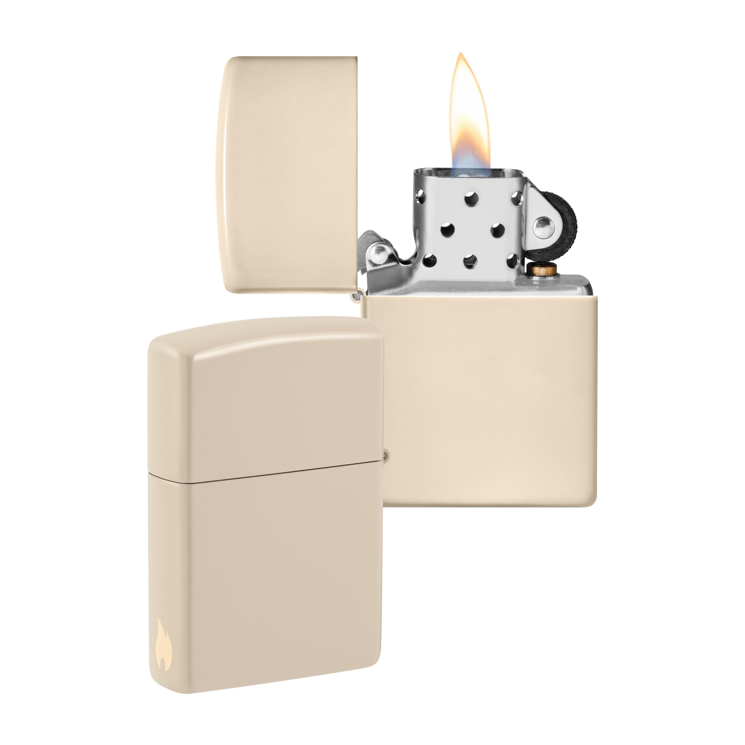 Zippo Windproof Lighter - Flame Design - Flat Sand - Refillable - Reusable - Windproof - Gift Box - Metal - Made in USA - Amazon Exclusive — image 1