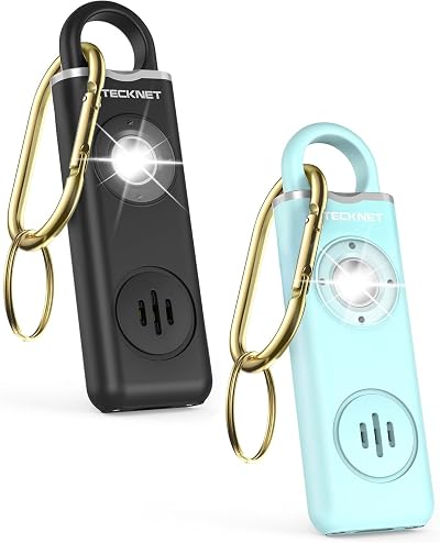 TECKNET Personal Safety Alarm 130 dB USB Rechargeable with Light