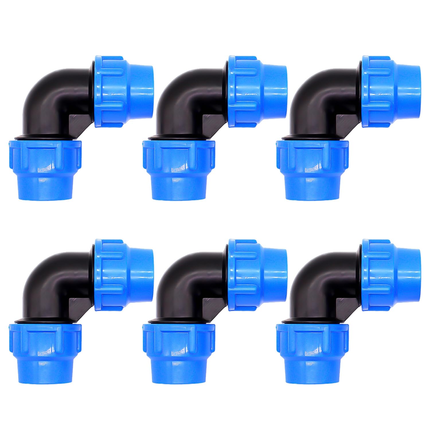 6 Pieces of Water Pipe Joints, 90 Degree Connection Water Pipe Heads, Indoor and Outdoor Pipe Joints, Pe Connectors, Elbow Connectors
