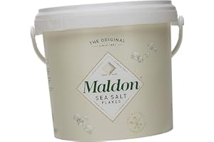 Maldon Salt Company Maldon Salt, Sea Salt Flakes, Resealable Tub, Kosher, Natural, Handcrafted, Gourmet, Pyramid Crystals, 3.08 Pound (1.4 kg)