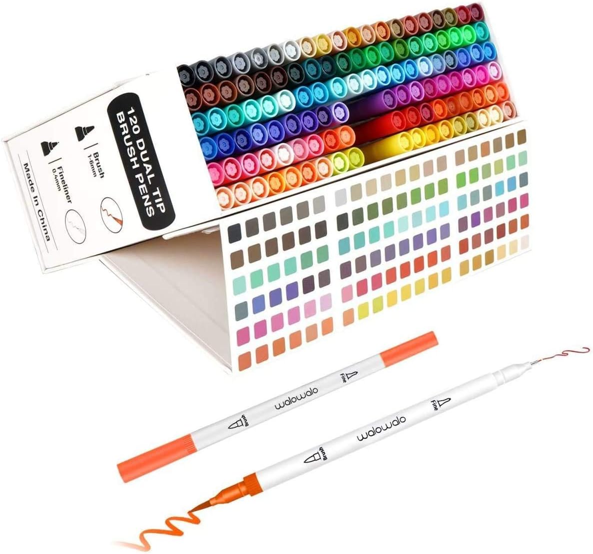 120 dual tip brush pens