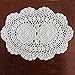 KEPSWET Crochet Lace Placemats Set of 4 Beige Cotton Washable Placemats for Dining Table Oval 10