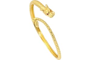 Balaijor Fashion 18K Gold Plated Animal Dragon Arm Band Open Cuff Bracelet