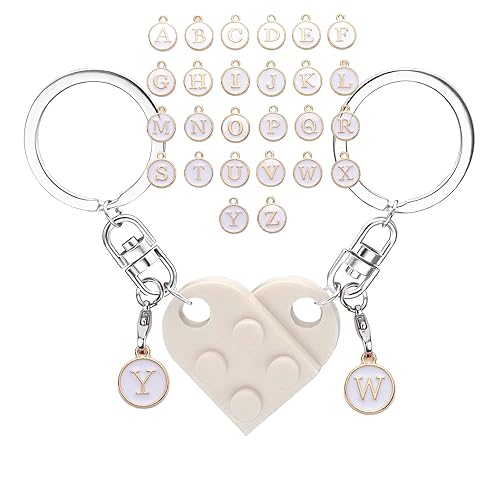 MPK Brick Matching Couple Heart Keychain for Boyfriend Girlfriend