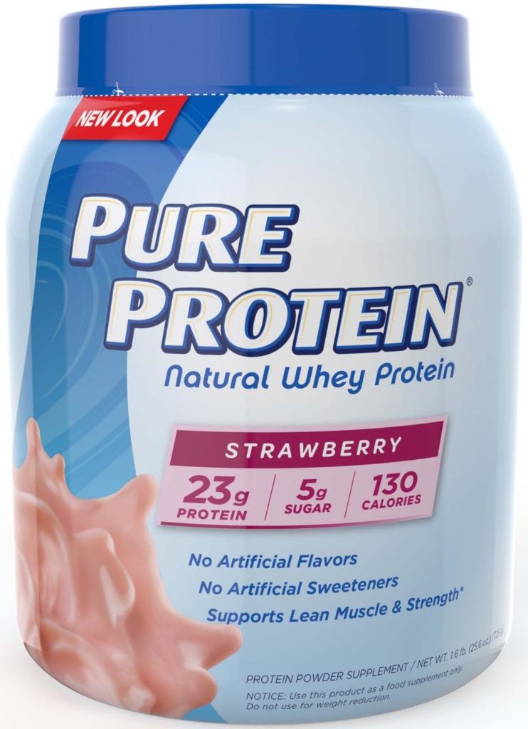 Pure Protein Whey, Strawberry, 1.6 Pounds (Packaging May
