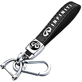Comburvo Leather Car Keychains, Car Keychain Ring Accessories,for Infiniti QX50 Q50 Q70 Q70L Q60 QX30 QX60 QX80 Series Home Gifts Keyrings Black