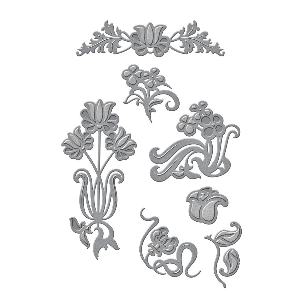 Spellbinders Shapeabilities Nouveau Florals Die, Metal, Brown, 22.1 x 13.9 x 0.2 cm