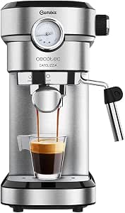 Cecotec Cafelizzia 790 Steel Pro - Cafetera para Espressos y Cappuccino con  Manometro, 1350 W, Sistema Thermoblock, 20 Bares, Modo Auto para 1-2 Cafés,  Vaporizador Orientable, 1.2L, color Acero : Amazon.es: Hogar y cocina
