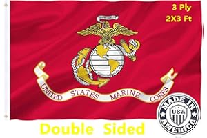 YOYNIIRE US Marine Corps Flag 2x3 Outdoor Double Sided Heavy Duty Polyester US Military Army Flags Long Lasting with 2 Brass Grommets
