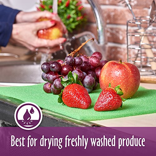 4Set Fruit & Veggie Life Extender 16x12 Inch Foam Fridge Shelf Mat
