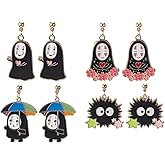 GSHOPVV Halloween 4 Pairs Fashion Ghost Dangle Earrings for Womens
