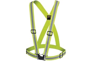 Pioneer Hi Vis Adjustable Safety Sash - Hi-Vis Yellow/Green with Reflective Tape - One Size Fits Most