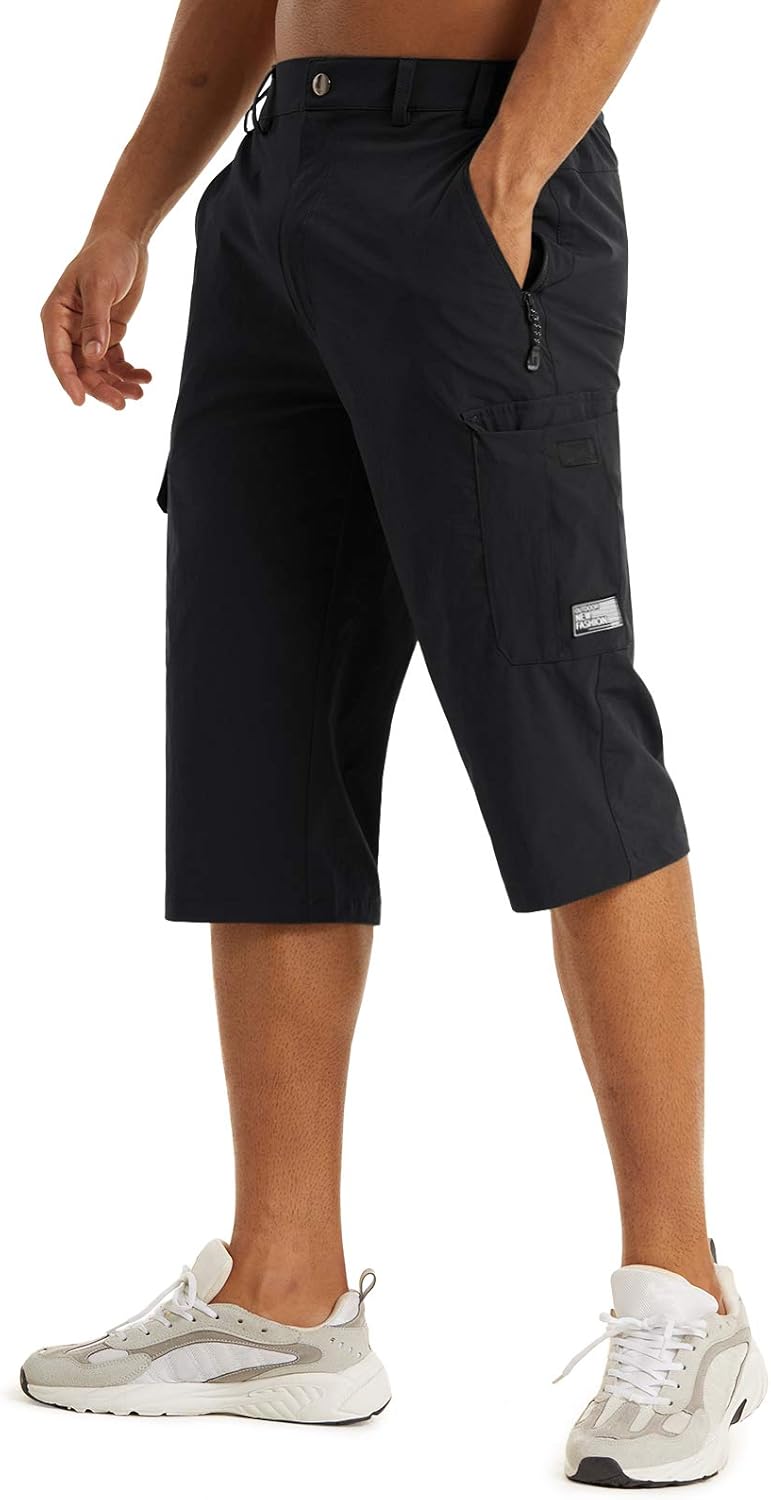 Cotrasen Men's 3/4 Capris Quick Dry Shorts Workout Athletic