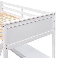 BIADNBZ Wooden Twin Loft Bed with Underneath Desk