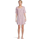 Karen Neuburger Women's Romantic Fields Elbow Sleeve Nightgown with Lace