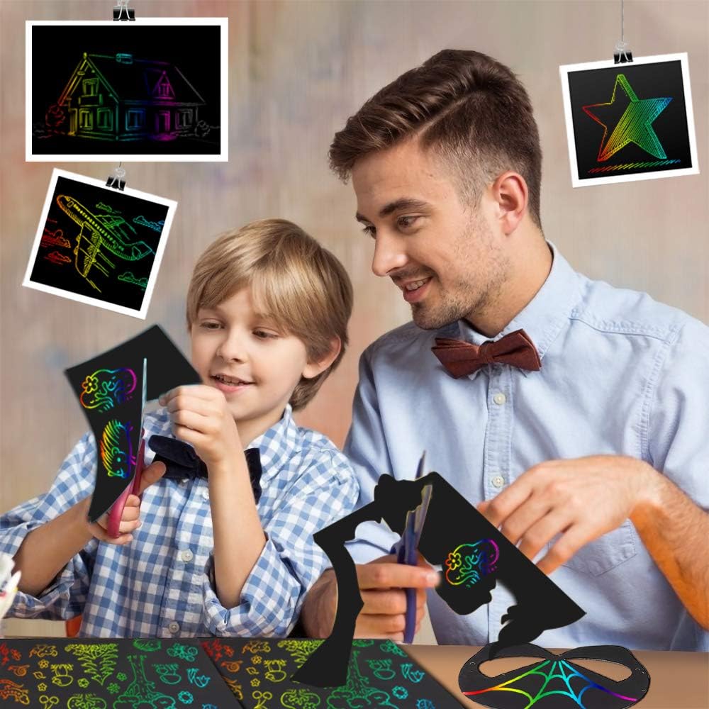 Fogli da disegno Eyscoco di Disegni Scratch Art,50pcs Fogli Arcobaleno