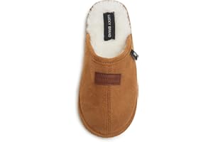 Lucky Brand Boy's Micro-Suede Scuff Slippers, Kids House Shoes with Plush Lining