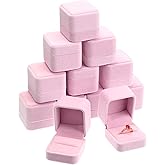 Zhanmai 12 Pcs Velvet Ring Box Jewelry Box Earring Jewelry Case Gift Boxes for Women Wedding Anniversary 2.12 x 1.77 x 2 Inch(Pink)