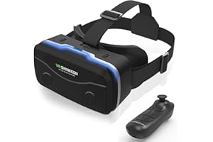 COCERKET 2025 Upgraded VR Headset for Smartphones with Bluetooth Controller | 7-inch HD Aspheric Lens | Adjustable Focus & Eye Width | Cool Ventilation Design | for iPhone 15 Pro/Android 4.7-7 inch