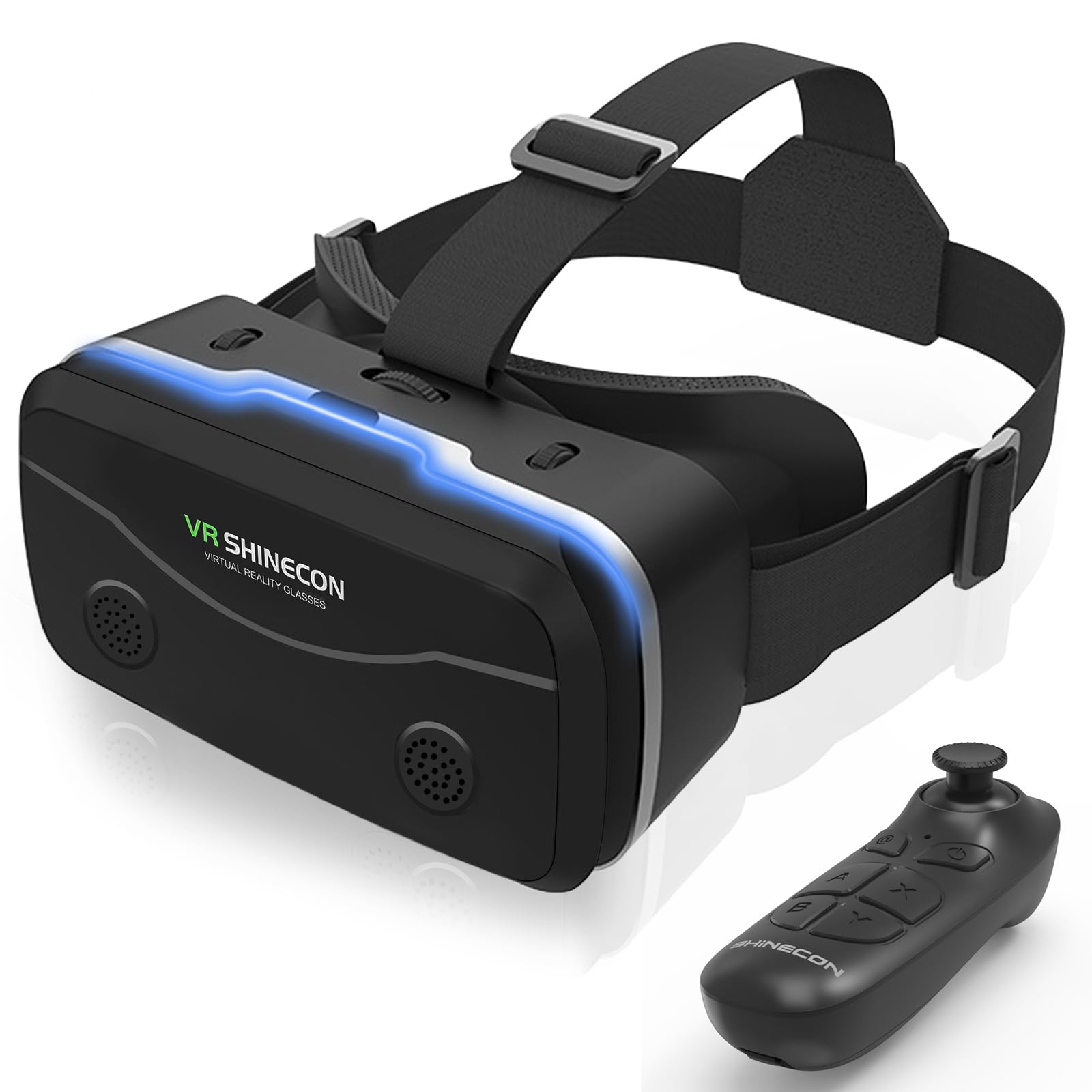 Photo 1 of 2025 Upgraded VR Headset for Smartphones with Bluetooth Controller | 7-inch HD Aspheric Lens | Adjustable Focus & Eye Width | Cool Ventilation Design | for iPhone 15 Pro/Android 4.7-7 inch