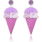 Handmade Food Ice Cream Earrings for Women Colorful Sweet Kawaii Unique Simulation Ice Cream Earrings Creative Summer Jewelry
