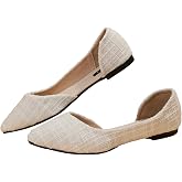 Floerns Women's Elegant Flats Pointed Toe Slip On Work Dressy Ballet Flats | Tweed, Low Heel, Business, Loafers, Daily Wear Shoes