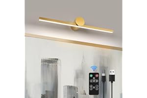 ZitoStory Battery Operated Picture Light for Wall with Remote,Wireless Dimmable Art Lights for Paintings Rechargeable Gallery Light Artwork Lighting for Canvas, Portrait (Gold,15.35'' Inch)