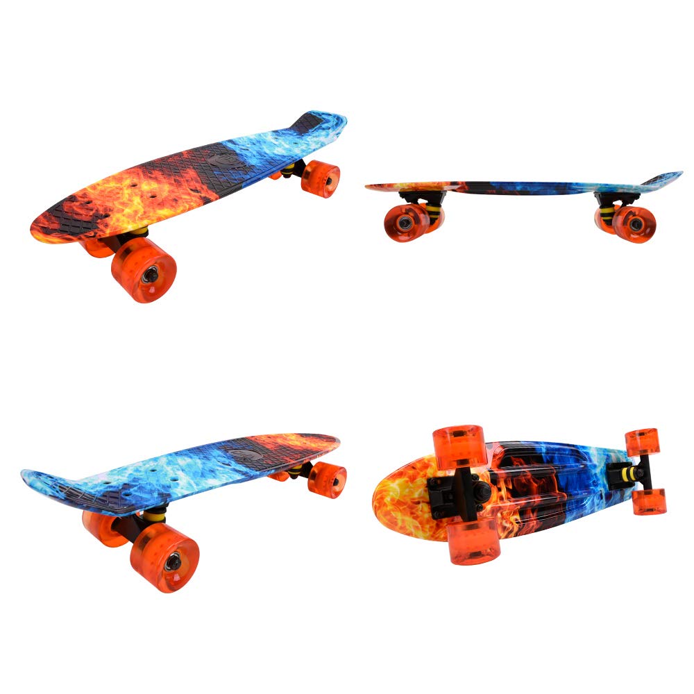 ChromeWheels Skateboards 22 inch Complete Skateboard Deck Mini Cruiser for Kids Boys Girls Youths Beginners